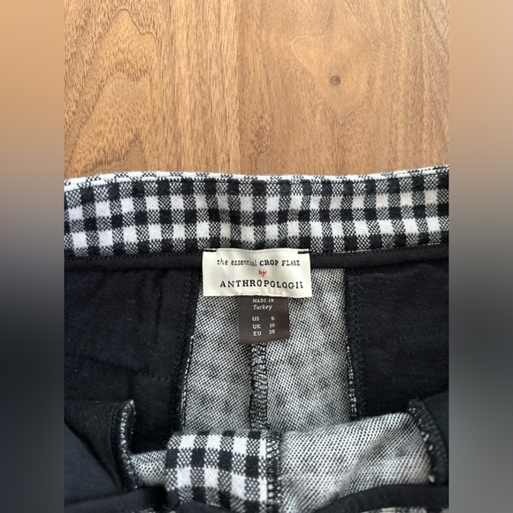 Anthropologie Black and White Checkered Cropped Pants - Picture 11 of 11